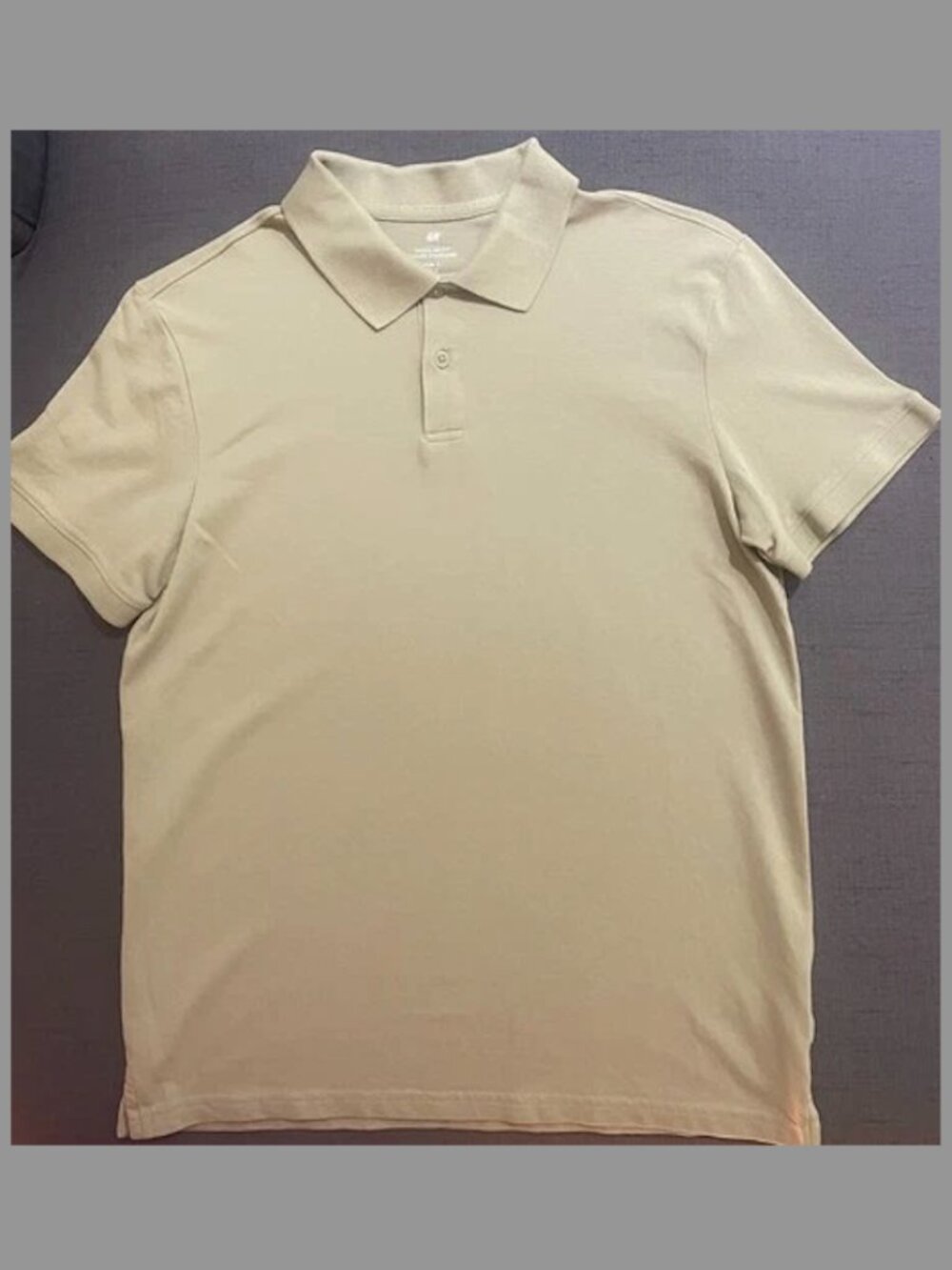 H&M Men's Short Sleeve Cotton Piqué Polo Shirt Sage Green Size Small